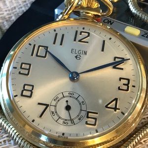 Vintage Elgin Open Face Pocket Watch Working Great